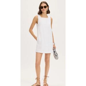NWT Renwick RNWK Square Neck Linen Shift Dress, $115 XS A13